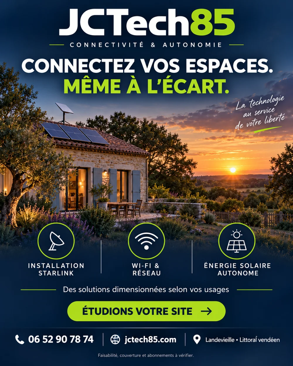 Connexion et autonomie — visuel marketing JCTech85
